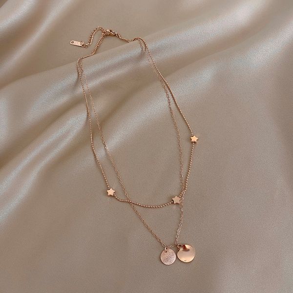 xianlan407 pentagram wafer double cascade female ins cold wind clavicle necklace with a diamond necklace around small design feeli, Silver
xianlan407 pentagram wafer double cascade female ins cold wind clavicle necklace with a diamond necklace around small design feeli, Silver