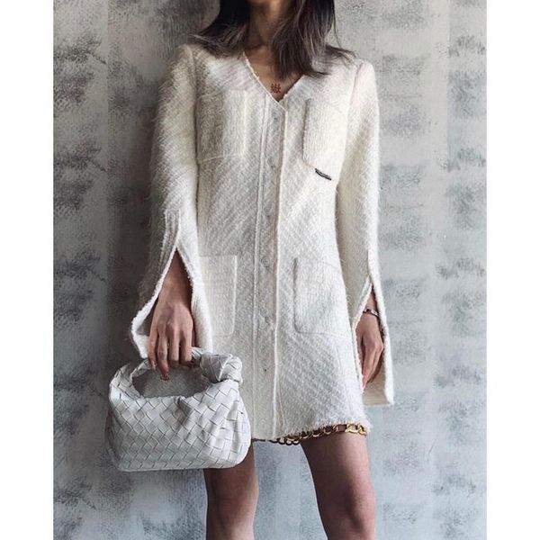 women's jackets winter autumn 10.11 2021 runway fashion v-neck hem chain split sleeve design midi-length tweed slim jacket coat women, Black;brown
women's jackets winter autumn 10.11 2021 runway fashion v-neck hem chain split sleeve design midi-length tweed slim jacket coat women, Black;brown