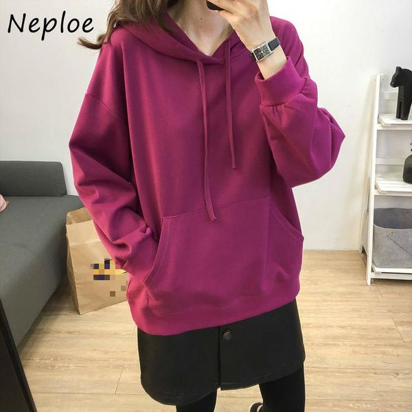 women's hoodies & sweatshirts neploe solid color women korean hooded collar long sleeve female hoody autumn 2021 bf style coats 1f026, Black
women's hoodies & sweatshirts neploe solid color women korean hooded collar long sleeve female hoody autumn 2021 bf style coats 1f026, Black