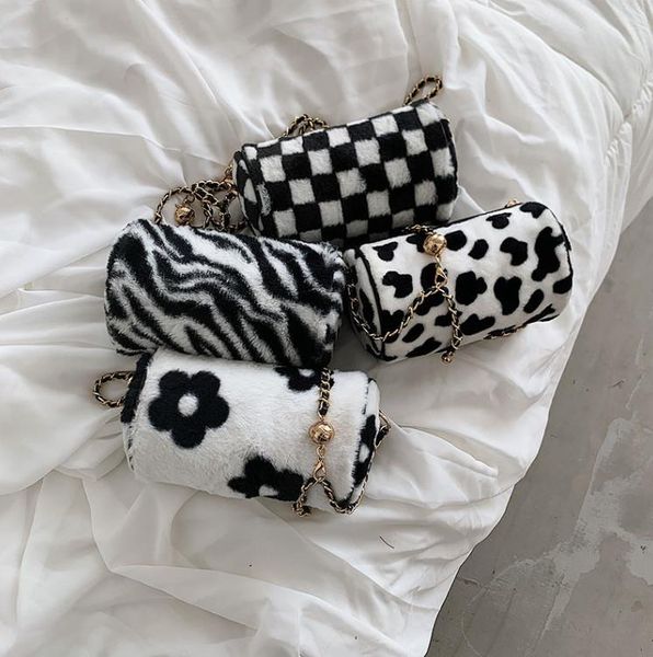 evening bags women's winter fashion cute plush shoulder