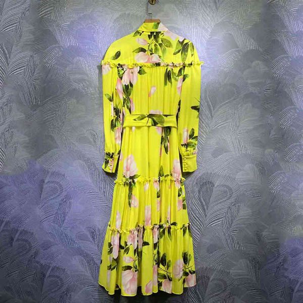 dress seqinyy ed yellow romantic style pink flowers print spring fashion design feminine runway elegant midi plissado, Black;gray
dress seqinyy ed yellow romantic style pink flowers print spring fashion design feminine runway elegant midi plissado, Black;gray