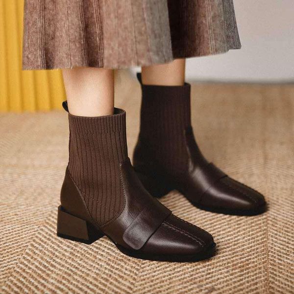 boots women's autumn and winter thin elastic short thick heel small square socks, Black
boots women's autumn and winter thin elastic short thick heel small square socks, Black