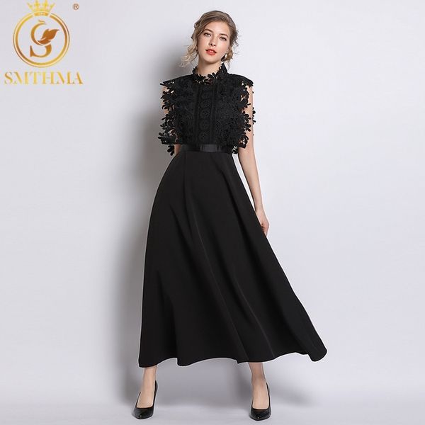 est fashion designer runway dress women's sleeveless lace patchwork summer long dresses 210520, Black;gray
est fashion designer runway dress women's sleeveless lace patchwork summer long dresses 210520, Black;gray