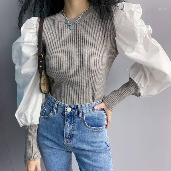 women's sweaters one-piece style korean fashion long-sleeved patchwork ladies pullover knit sweater o-neck slim spring, White;black
women's sweaters one-piece style korean fashion long-sleeved patchwork ladies pullover knit sweater o-neck slim spring, White;black