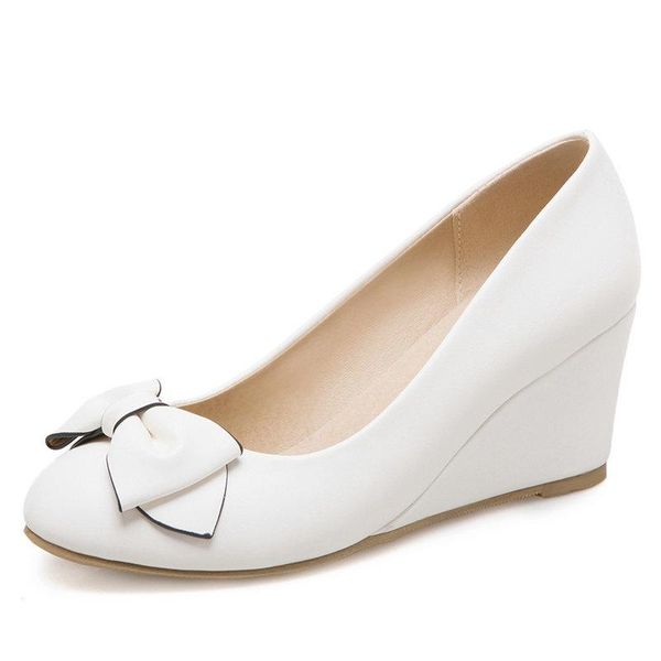 dress shoes sweet bow knot women high heels fashion wedges pumps spring summer slip on party female beige white pink, Black
dress shoes sweet bow knot women high heels fashion wedges pumps spring summer slip on party female beige white pink, Black