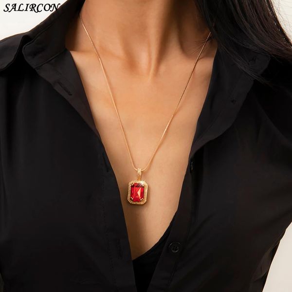 salircon vintage red crystal pendant necklace for women goth aesthetic rhinestone simple chain kpop jewelry gift 2021 necklaces, Silver
salircon vintage red crystal pendant necklace for women goth aesthetic rhinestone simple chain kpop jewelry gift 2021 necklaces, Silver