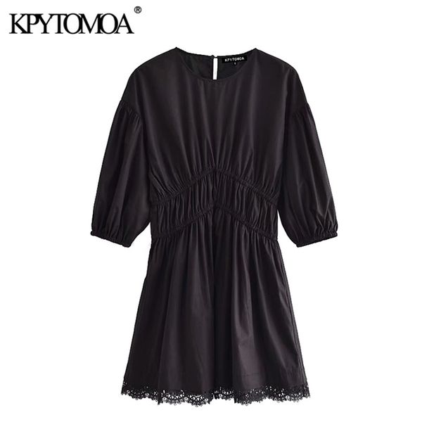 women chic fashion with lace trims pleated mini dress vintage o neck three quarter sleeve female dresses vestidos 210421, Black;gray
women chic fashion with lace trims pleated mini dress vintage o neck three quarter sleeve female dresses vestidos 210421, Black;gray
