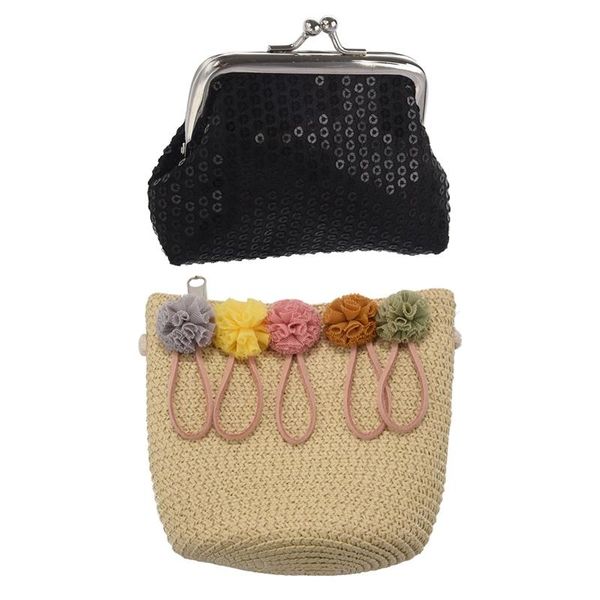 evening bags women's sequins coin purse buckle mini wallet(black) & girls shoulder bag straw rattan weave crossbody bag(beige)
evening bags women's sequins coin purse buckle mini wallet(black) & girls shoulder bag straw rattan weave crossbody bag(beige)