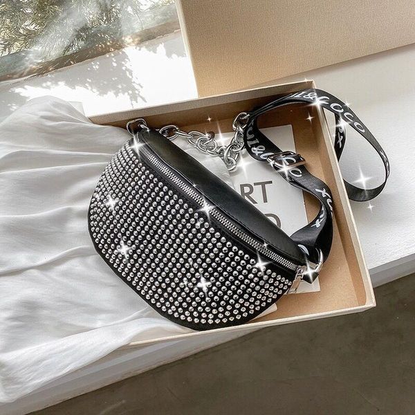 waist bags women's diamond bag japanese style black pu full leather chest korean fashion chain female's messenger
waist bags women's diamond bag japanese style black pu full leather chest korean fashion chain female's messenger