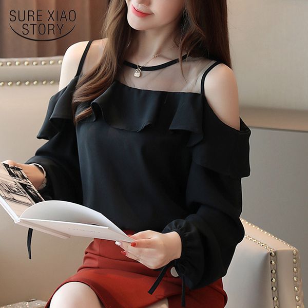 off shoulder long sleeve chiffon blusas mujer de moda spring solid women and blouse casual 6756 50 210417, White
off shoulder long sleeve chiffon blusas mujer de moda spring solid women and blouse casual 6756 50 210417, White