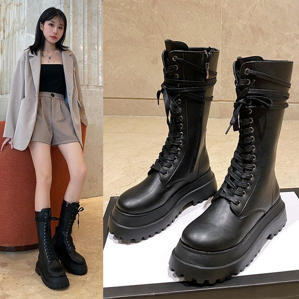 chunky platform pu leather knee high boots women punk increasing long woman lace up booties mujer 2022 new zip chelsea, Black
chunky platform pu leather knee high boots women punk increasing long woman lace up booties mujer 2022 new zip chelsea, Black