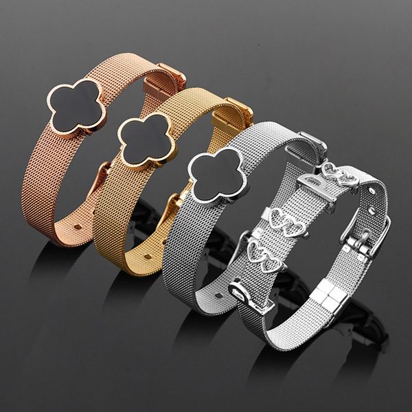 korean steel bracelet clover strap women's 18k rose gold plated simple and versatile trendsetter bracelet accsori, Black
korean steel bracelet clover strap women's 18k rose gold plated simple and versatile trendsetter bracelet accsori, Black