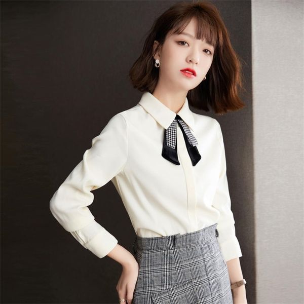 fashion bow blouse spring women's office solid color s korean s 210520, White
fashion bow blouse spring women's office solid color s korean s 210520, White