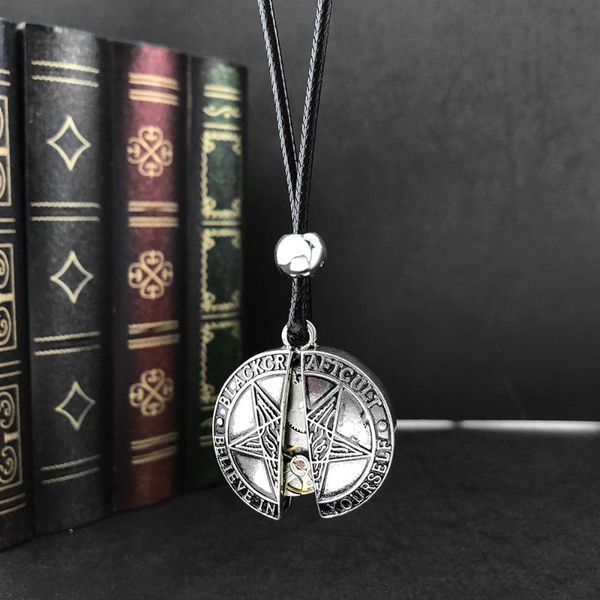 can open the mechanical gear movement round pentagram pendant necklace for men and women european american jewelry vgn248 necklaces, Silver
can open the mechanical gear movement round pentagram pendant necklace for men and women european american jewelry vgn248 necklaces, Silver