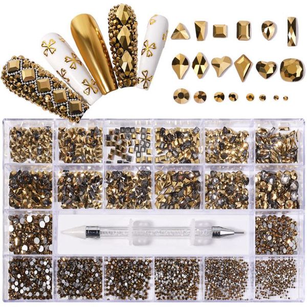 nail art decorations 14 option rhinestones multi shapes glass crystal ab diamonds decoration with jewels picker dotting pen storage box, Silver;gold
nail art decorations 14 option rhinestones multi shapes glass crystal ab diamonds decoration with jewels picker dotting pen storage box, Silver;gold