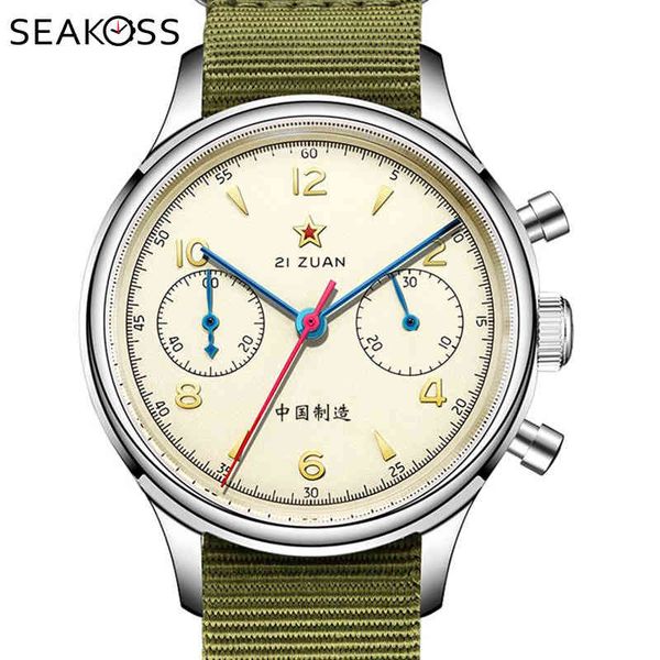 38 men pilots st19 chronograph watch acrylic/sapphire glass 1963 seagull movement male nato strap men's mechanical wristwatches
38 men pilots st19 chronograph watch acrylic/sapphire glass 1963 seagull movement male nato strap men's mechanical wristwatches