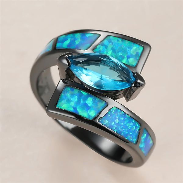 luxury female crystal stone ring charm 14kt black gold wedding rings for women cute bride blue fire opal engagement, Slivery;golden
luxury female crystal stone ring charm 14kt black gold wedding rings for women cute bride blue fire opal engagement, Slivery;golden