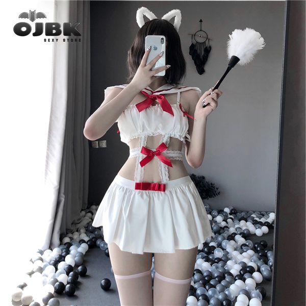 sailor moon outfit for women white chiffon cute school girl dress anime see through lingerie erotic student comfortable set, Black;white
sailor moon outfit for women white chiffon cute school girl dress anime see through lingerie erotic student comfortable set, Black;white