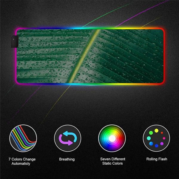 mouse pads & wrist rests green leaf water drop rgb mousepad led color illuminated gaming computer large pad with backlit desk 40x90 / 30x35
mouse pads & wrist rests green leaf water drop rgb mousepad led color illuminated gaming computer large pad with backlit desk 40x90 / 30x35