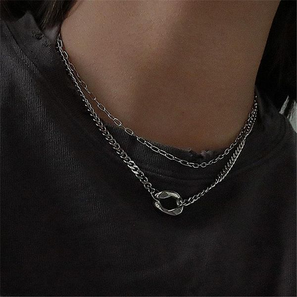 chains heifeng modern jewelry double layer chain necklace 2021 design selling choker for girl fine accessories, Silver
chains heifeng modern jewelry double layer chain necklace 2021 design selling choker for girl fine accessories, Silver