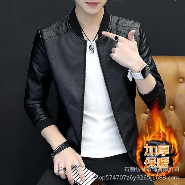 men's fur & faux boutique leather clothing slim fit korean version handsome motorcycle autumn winter casual jacket wear, Black
men's fur & faux boutique leather clothing slim fit korean version handsome motorcycle autumn winter casual jacket wear, Black