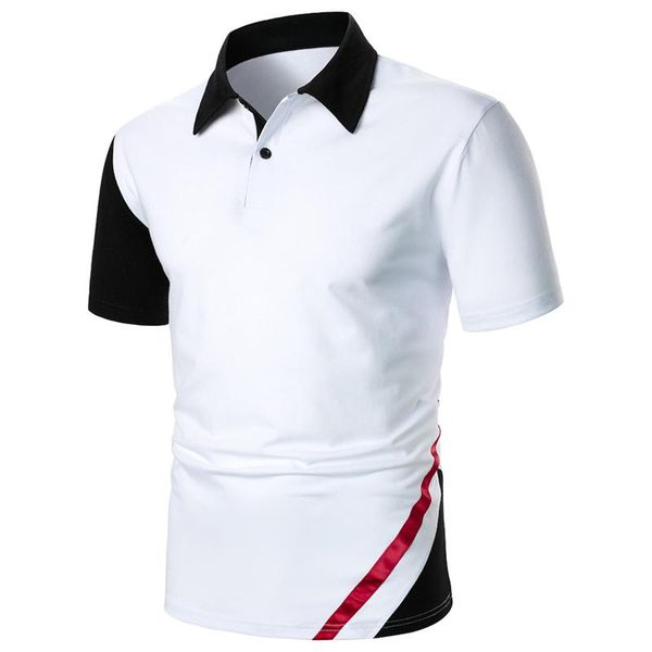 men's polos 2021 business shirts summer casual stitching printed button short-sleeved shirt men clothing chemise homme, White;black
men's polos 2021 business shirts summer casual stitching printed button short-sleeved shirt men clothing chemise homme, White;black