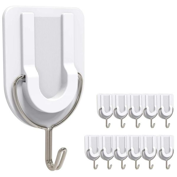 adhesive hooks, u-shaped white plastic hooks nail sticky hangers with stainless 12 pack & rails
adhesive hooks, u-shaped white plastic hooks nail sticky hangers with stainless 12 pack & rails