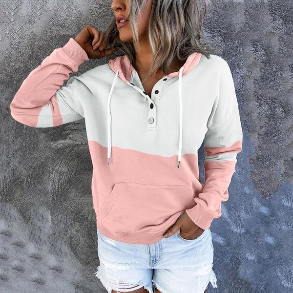 women's hoodies & sweatshirts patchwork print sweatshirt button down drawstring hooded pullover hoodies casual pocket long sleeve v nec, Black
women's hoodies & sweatshirts patchwork print sweatshirt button down drawstring hooded pullover hoodies casual pocket long sleeve v nec, Black