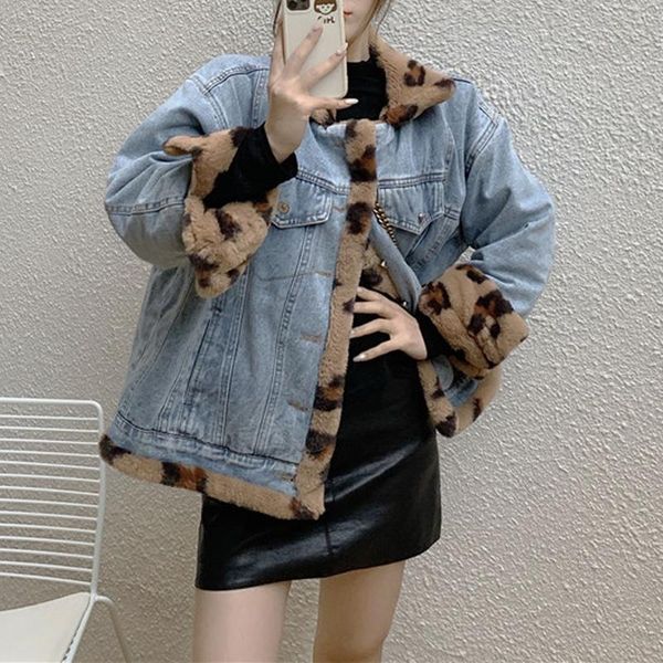 Women's Fur & Faux Women Coat Outwear Button Warm Thick Turn Down Collar Pocket Leopard Denim Patchwork Double Wear C0442 RDSY, Black
Women's Fur & Faux Women Coat Outwear Button Warm Thick Turn Down Collar Pocket Leopard Denim Patchwork Double Wear C0442 RDSY, Black