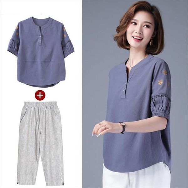 summer middle aged plus size womenpant 5xl suits cotton linen casual clothing 2 piece sets womens outfits x219, White
summer middle aged plus size womenpant 5xl suits cotton linen casual clothing 2 piece sets womens outfits x219, White