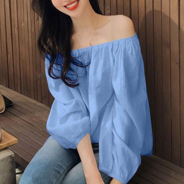 women's blouses & shirts women off shoulder office blouse long sleeve pleated 2021 vonda casual solid color ladies blusas feminina, White
women's blouses & shirts women off shoulder office blouse long sleeve pleated 2021 vonda casual solid color ladies blusas feminina, White