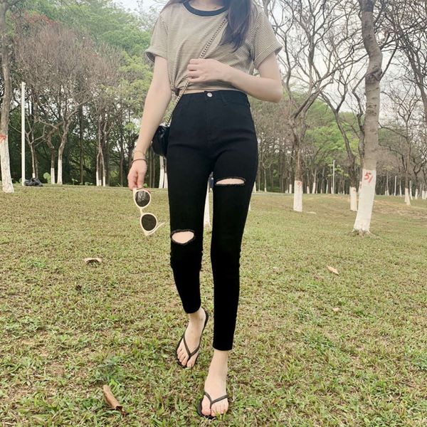 autumn pure black women's high waist tight slim pants, Blue
autumn pure black women's high waist tight slim pants, Blue