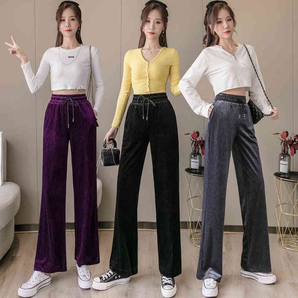 autumn and winter new wide-leg high-waist slim slimming draping women's loose velvet black pants 210412, Black;white
autumn and winter new wide-leg high-waist slim slimming draping women's loose velvet black pants 210412, Black;white