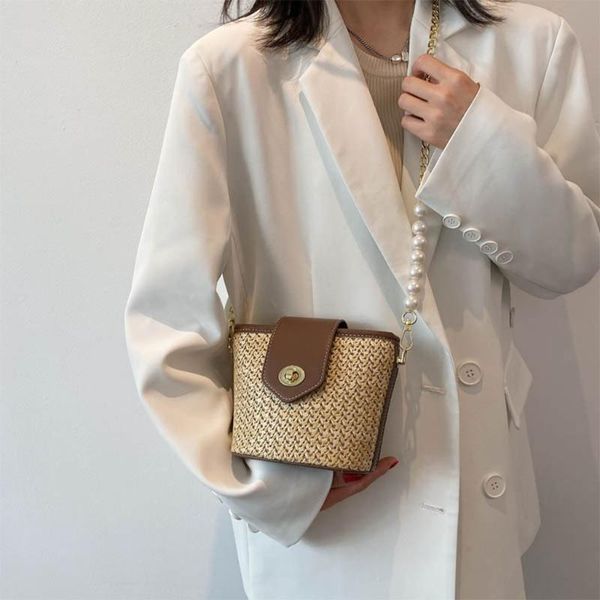 waist bags d0lf women woven straw faux leather bucket bag with pearl metal chain strap crossbody small shoulder messenger handbag beach
waist bags d0lf women woven straw faux leather bucket bag with pearl metal chain strap crossbody small shoulder messenger handbag beach
