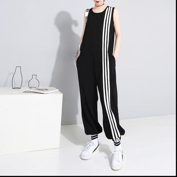 loose ankle length sleeveless womens rompers o neck casual plus size patchwork striped summer, Black;white
loose ankle length sleeveless womens rompers o neck casual plus size patchwork striped summer, Black;white
