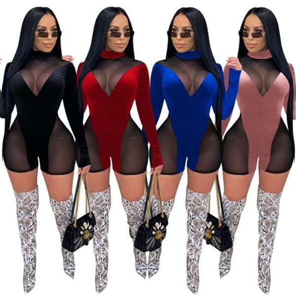 women's jumpsuits & rompers sheer mesh patchwork velvet jumpsuit hollow out night party club women o neck long sleeve skinny outfit rom, Black;white
women's jumpsuits & rompers sheer mesh patchwork velvet jumpsuit hollow out night party club women o neck long sleeve skinny outfit rom, Black;white