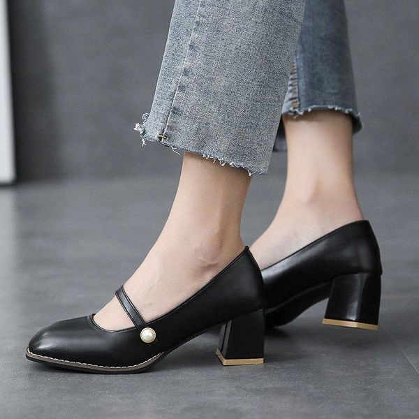 dress shoes fashion women square toe mary janes heel pearl buckle pumps high elegant office, Black
dress shoes fashion women square toe mary janes heel pearl buckle pumps high elegant office, Black