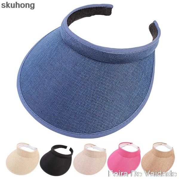wide brim hats women's sun handmade straw visor caps parent-child summer hat empty beach large cap, Blue;gray
wide brim hats women's sun handmade straw visor caps parent-child summer hat empty beach large cap, Blue;gray