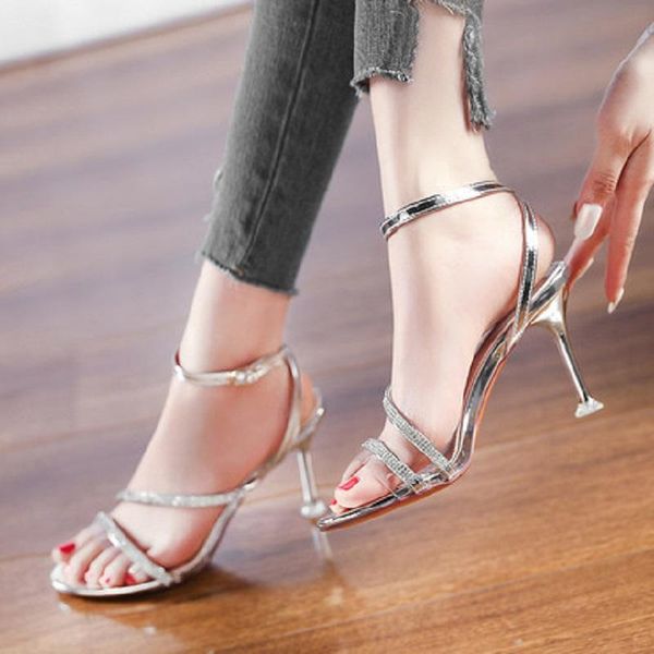summer ladies sandals comfortable breathable open toe buckle rhinestone high heel fine women, Black
summer ladies sandals comfortable breathable open toe buckle rhinestone high heel fine women, Black