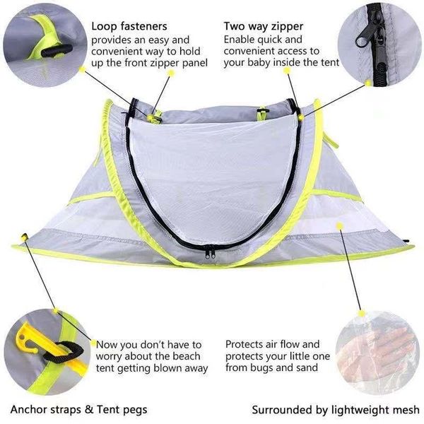 baby cribs portable beach tent mini breathable zippers mosquito net outdoor children's travel bed infant folding with 2 pegs
baby cribs portable beach tent mini breathable zippers mosquito net outdoor children's travel bed infant folding with 2 pegs
