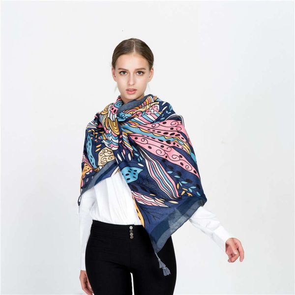 wrap autumn sunscreen shawl scarf cartoon leaf vine pattern cotton hemp tassel, Blue;gray
wrap autumn sunscreen shawl scarf cartoon leaf vine pattern cotton hemp tassel, Blue;gray