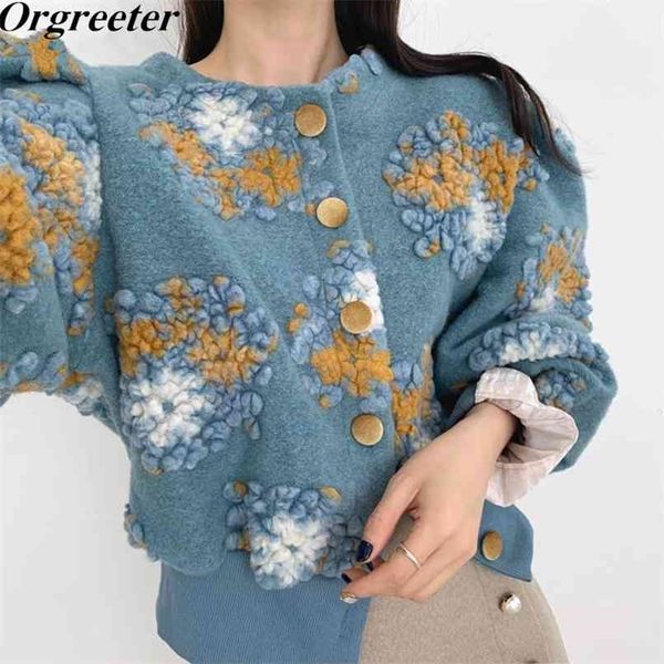 korean chic 3d flower plush appliques jackets women vintage o-neck single breasted coats autumn winter lantern sleeve 210602, Black;brown
korean chic 3d flower plush appliques jackets women vintage o-neck single breasted coats autumn winter lantern sleeve 210602, Black;brown