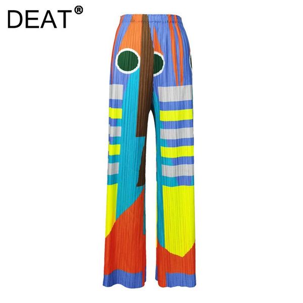 women's pants & capris deat frilly wide leg woman hit color geometric print high waist drape elastic casual 2021 summer fashion ar355, Black;white
women's pants & capris deat frilly wide leg woman hit color geometric print high waist drape elastic casual 2021 summer fashion ar355, Black;white
