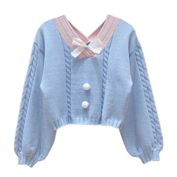 korean women's knitted sweater, long sved v-neck retro pullover, pink, white, White;black
korean women's knitted sweater, long sved v-neck retro pullover, pink, white, White;black
