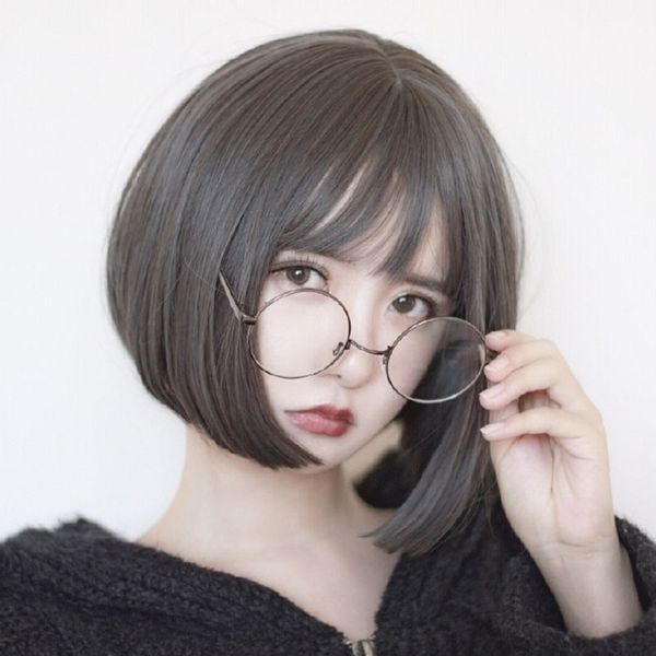 air girls' short bobo qi bangs students' hair sets bobs naturally fluffy, Black
air girls' short bobo qi bangs students' hair sets bobs naturally fluffy, Black