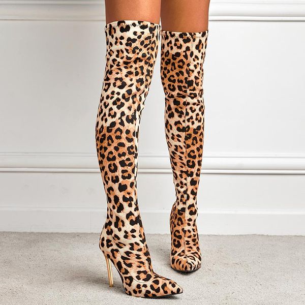 boots pointed leopard women punk style autumn winter stiletto elastic fabric high heels women's shoes over the knee, Black
boots pointed leopard women punk style autumn winter stiletto elastic fabric high heels women's shoes over the knee, Black