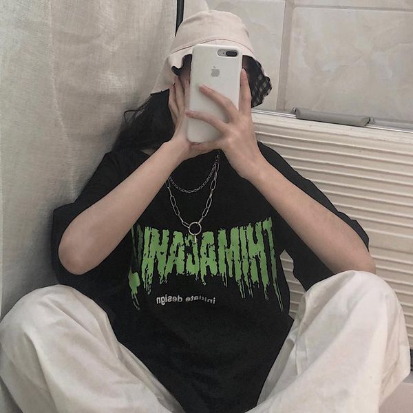 women's t-shirt hip-hop graffiti letters couple clothes fairy grunge harajuku kpop oversize t-shirts korean fashion emo woman's te, White
women's t-shirt hip-hop graffiti letters couple clothes fairy grunge harajuku kpop oversize t-shirts korean fashion emo woman's te, White