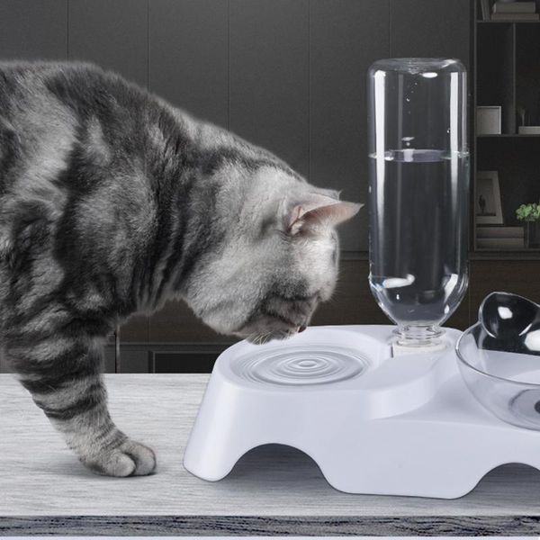 

cat bowls & feeders ears shaped pet bowl oblique double drinking fountain leak proof cervical vertebra neck protection for cats dog