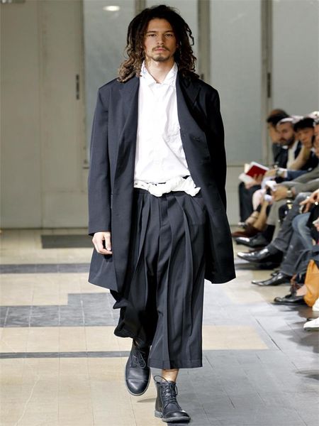men's pants loose casual seven point european and american large size wide leg runway show wind, Black
men's pants loose casual seven point european and american large size wide leg runway show wind, Black