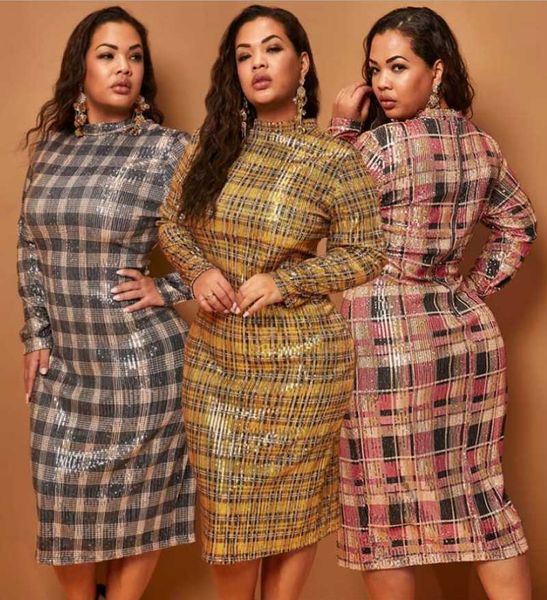 sparkling sequins women clubwear dress 2021 winter plus size female plaid printing o-neck long sleeve knee-length dresses casual, Black;gray
sparkling sequins women clubwear dress 2021 winter plus size female plaid printing o-neck long sleeve knee-length dresses casual, Black;gray